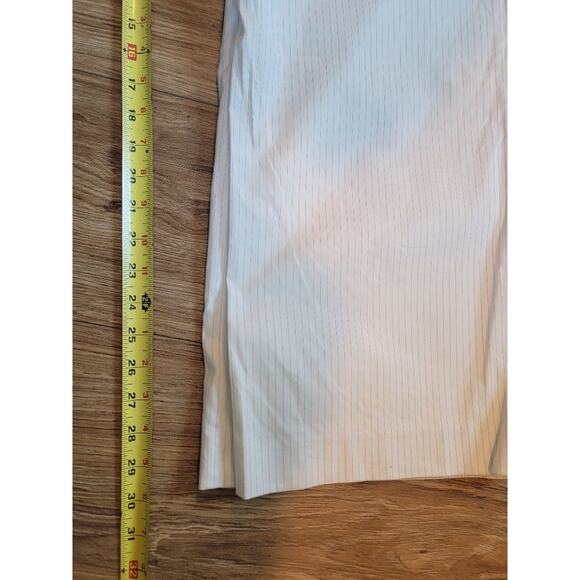 Ralph Lauren Pants Pinstripe Sz 14 Cotton Career White Black - Picture 9 of 13